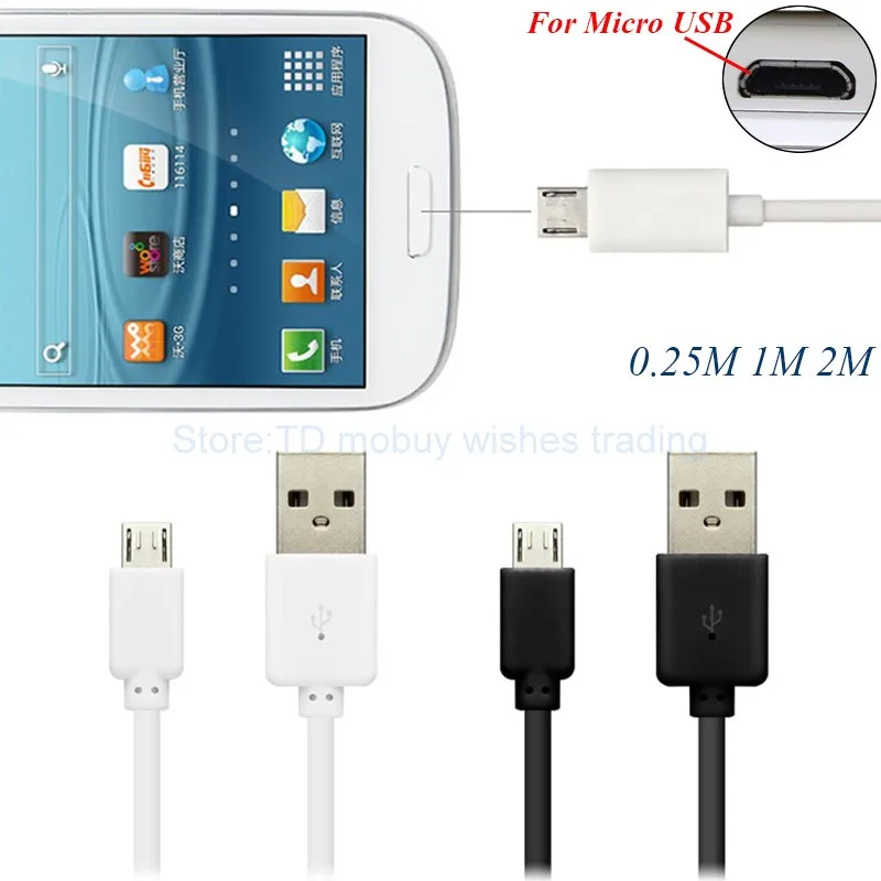 Кабель Micro USB 2 0 для быстрой зарядки 25 м 1 25/1/2 5 В А зарядный кабель телефона/Galaxy