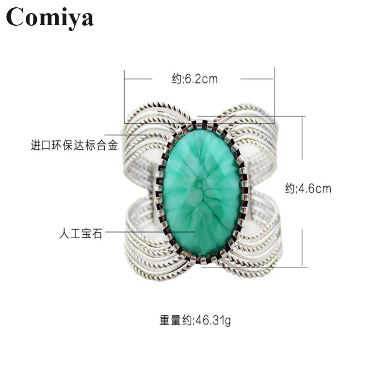 Летний Браслет bijoux выдалбливают pulseiras femininas открытый большой камень манжеты широкие браслеты на запястье для женщин joyas ювелирные изделия