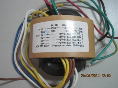 220 V/115 v 30 W R-трансформатор с сердечником для преампа 9 V* 2 15 V* 2
