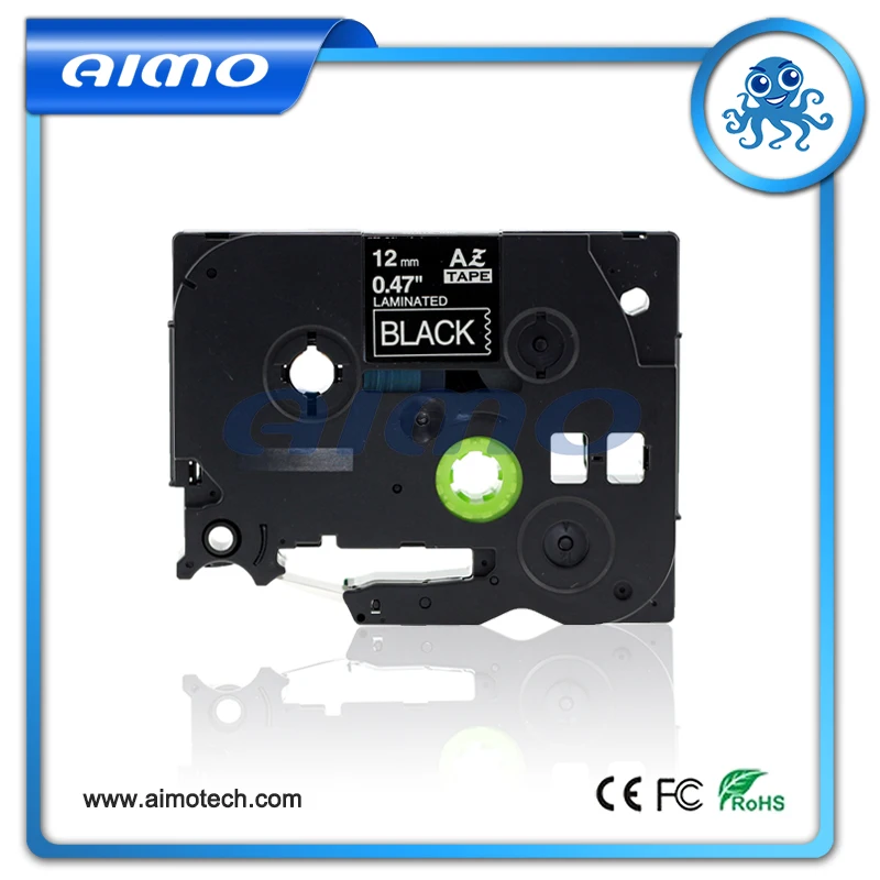 2Pcs White on Black 12MM TZe335 TZe 335 Laminated Labels Tape P Touch ...