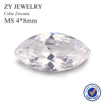 

4*8mm Marquise Shape Machine Cut Synthetic White Cubic Zirconia Loose CZ Stones For Jewelry Making