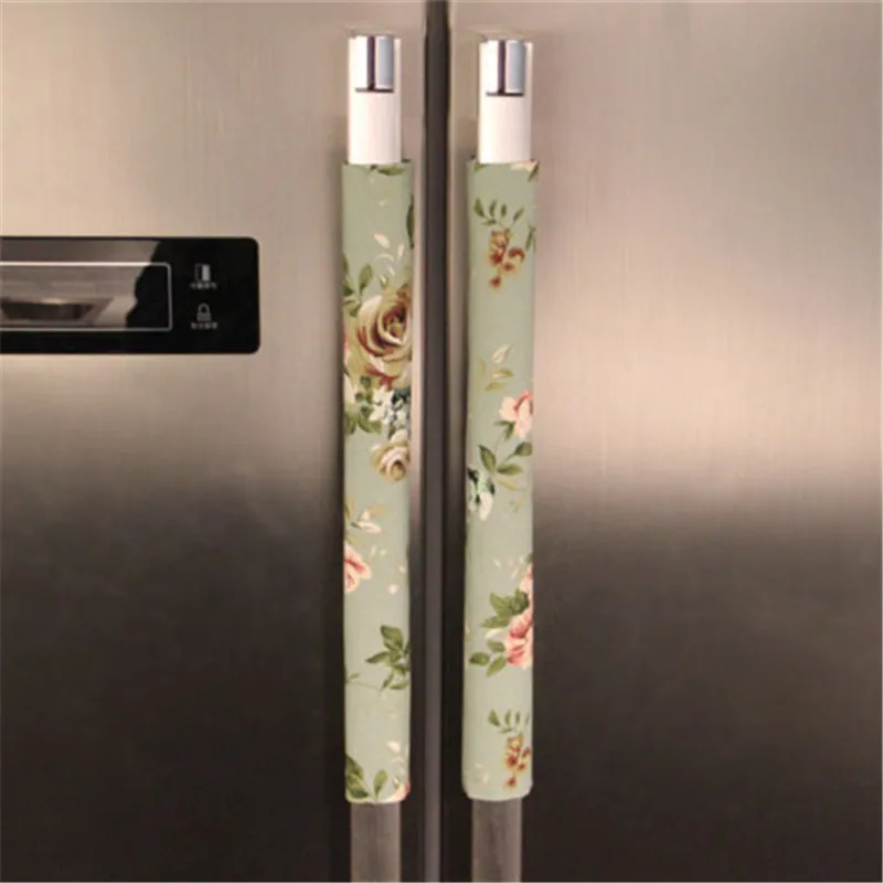 Floral Print Refrigerator Handle Covers Cotton Cloth Fridge Cases