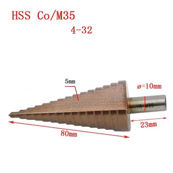 

HSS CO/M35 Triangle Shank 4-32MM Straight Groove Broca Metal Step Cone Drill Bit Stainless Steel Hole Saw Cutter Wood Power Tool