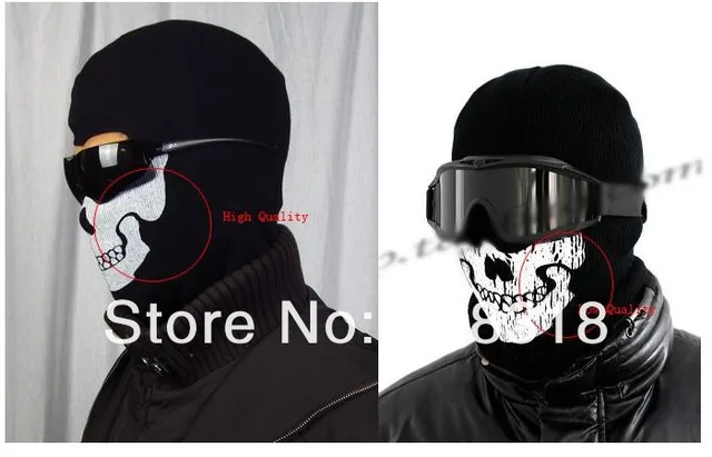 New Winter Ghost Simon train Skull passamontagna cappuccio da sci ciclismo  Skateboard Warmer Full Face Ghost Mask senza occhiali