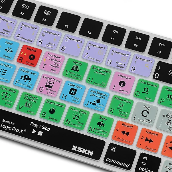 XSKN Logic Pro X 10 функциональная силиконовая клавиатура для Apple Magic Keyboard MLA22LL/A Защитная крышка