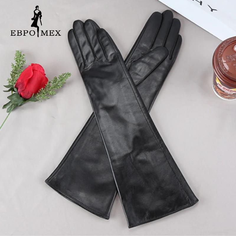 Special Offer Fashion New female leather gloves, Evening Party Longer Genuine Leather Women simplicity style Warm Long Gloves