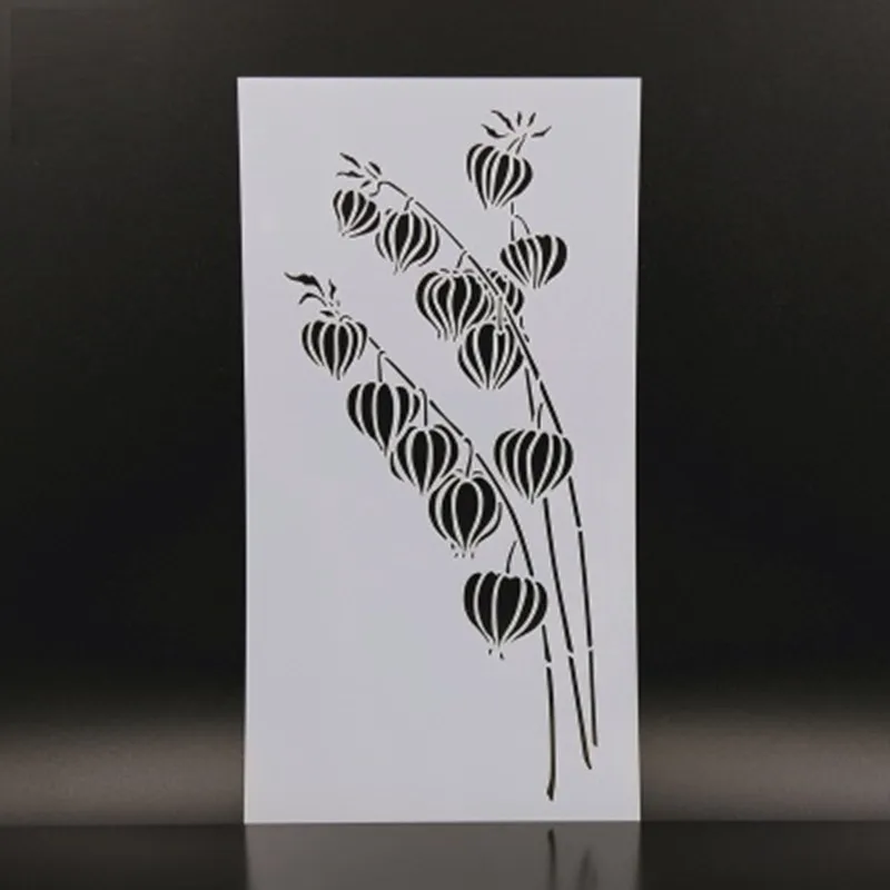 2017 lantern flowers masking spray stencil for walls time card paper