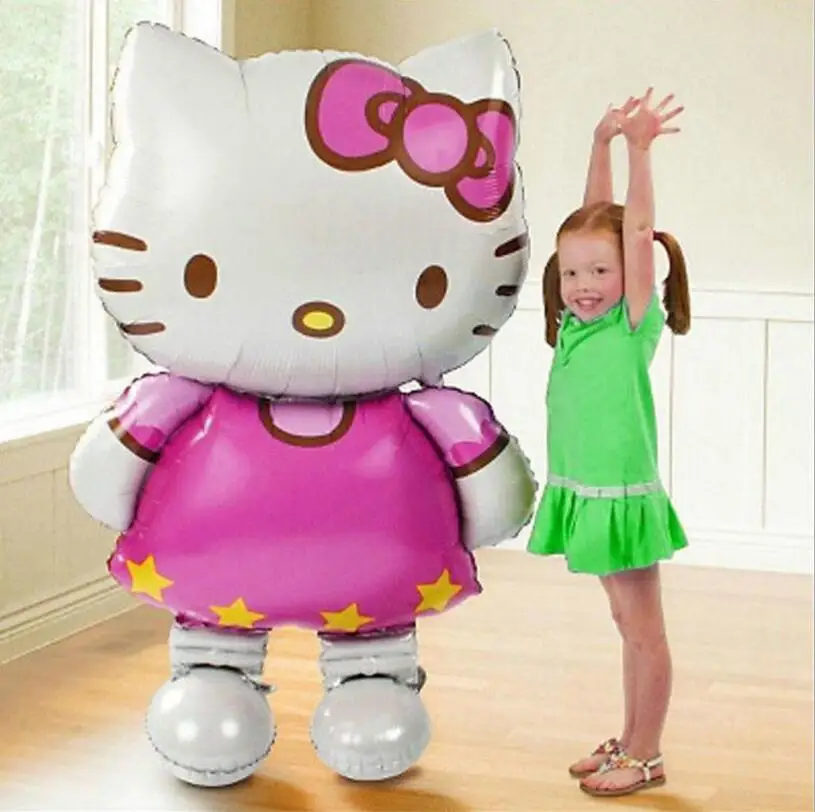 118*68 см большой рисунок «Hello Kitty» Cat фольгированные шары Cartoon рождения украшения Свадебная вечеринка Надувные Воздушные шары