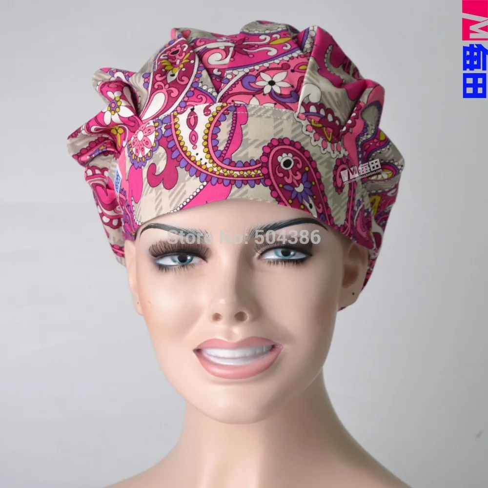 Surgical caps doctors and nurses cap and printed cotton cap long hair