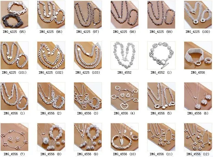 AS227 Chaude 925 Bijoux en argent стерлинговые ансамбли Букле д 'Орель 318+ Collier 338/blnakcua ajnajaua