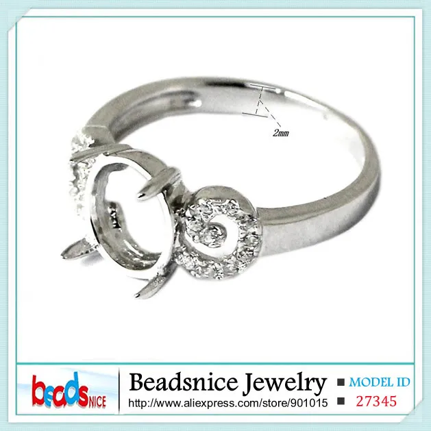 Beadsnice ID27345 элегантный навсегда новый дизайн кольцо Маунт Semi Настройки diy серебро кольцо настройки для обручальное кольцо