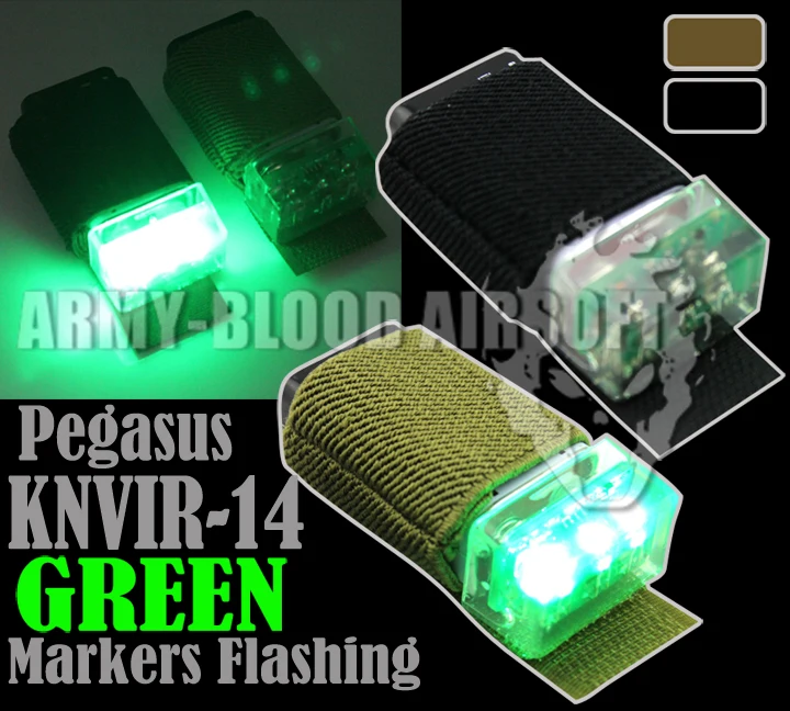 Зеленый Pegasus KNVIR-14 шлем flash выживания сигнала габаритные огни(BK/DE
