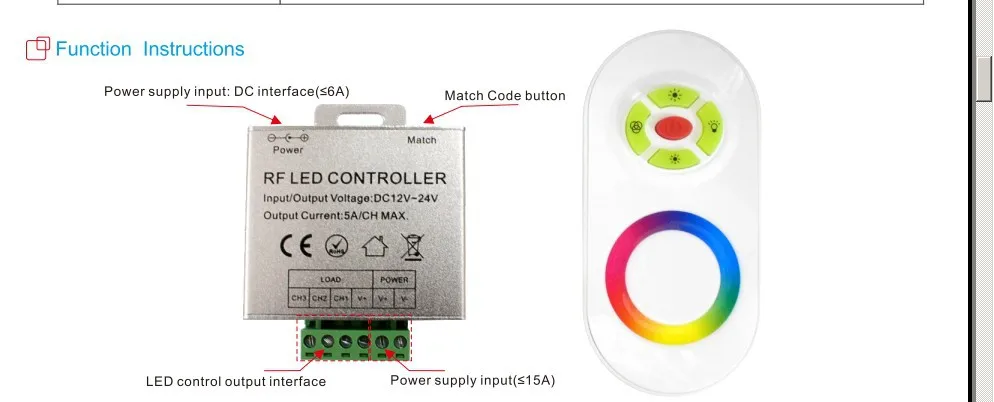 Акция! Светодиодный RGB сенсорный контроллер, DC12-24V вход, макс 5А* 3 канала выхода