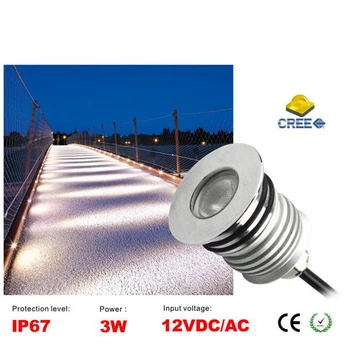 

15pcs underground 3W 1W light free shipping, embeded light embed light, 12-24VDC,12VAC waterproof67 CE and 3 years warranty