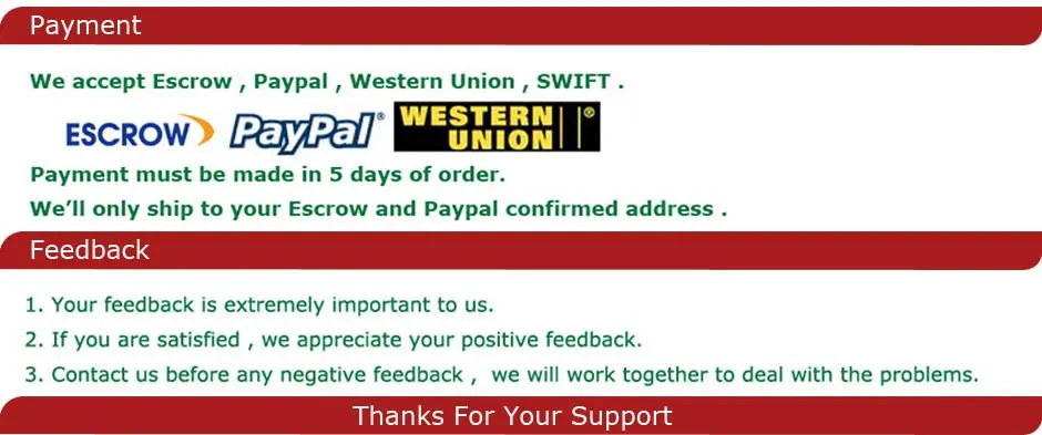 payment & feedback