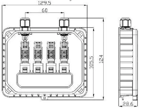 160-180 W IP65 Водонепроницаемый распределительная коробка питания от солнечной панели с 3 Диоды(10SQ050), MC4 разъем, 90 см кабель, Пластик Вилки