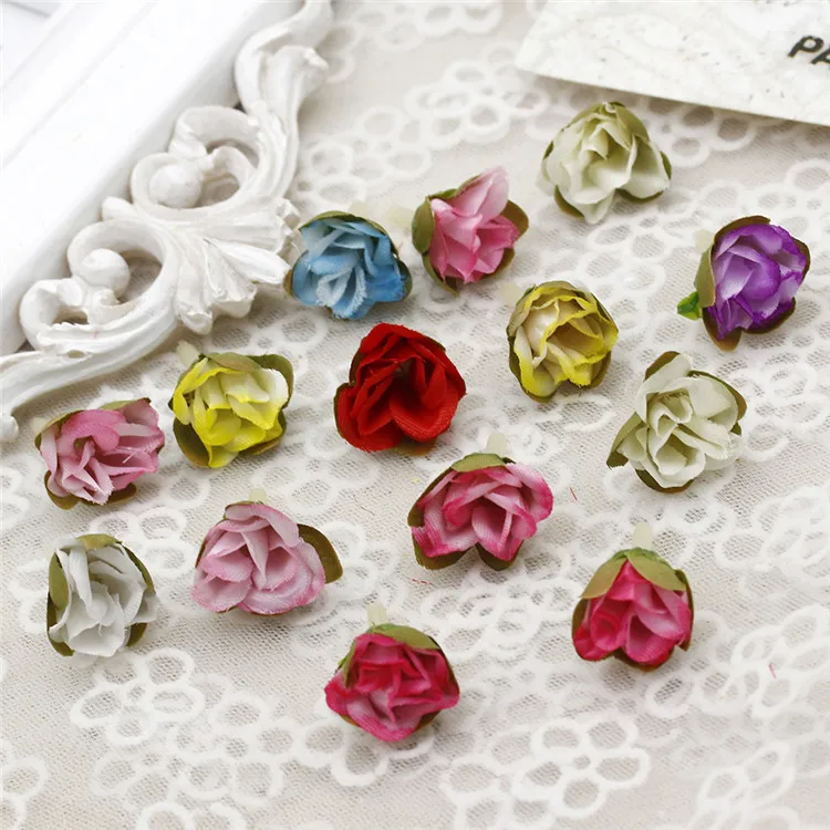 5pcs 2cm Mini Silk flowers Rose DIY home Decoration Fake Rose Flowerin
