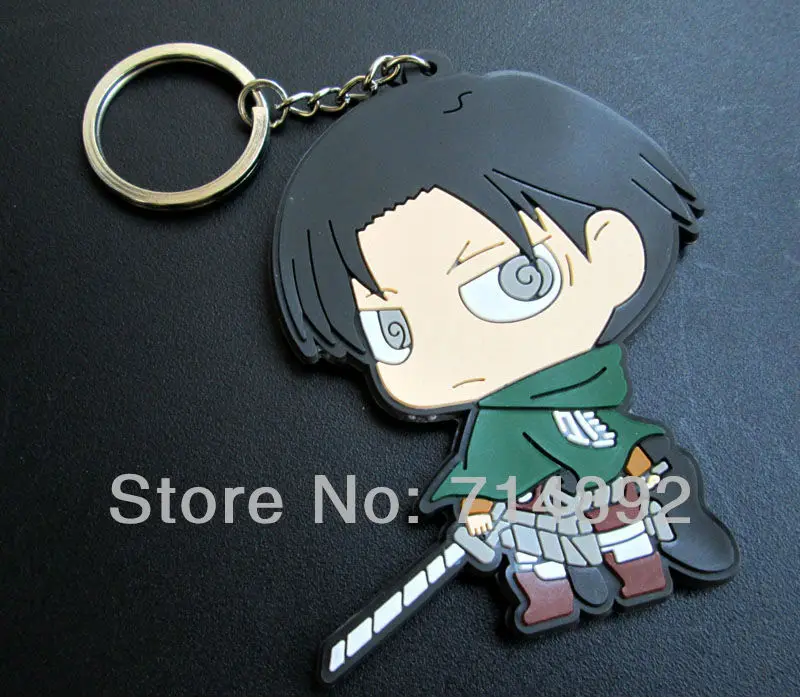 500 шт. фигурки Титанов брелки Levi/Mikasa/Armin/Eren/Titan ПВХ игрушки DHL/FedEx