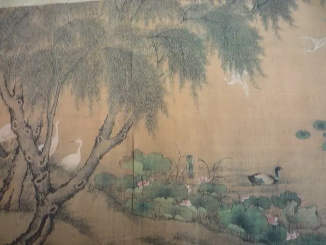 Ручная роспись китайские картины, длинная ось династии Цин в Китае, сотни птица, l10.2m