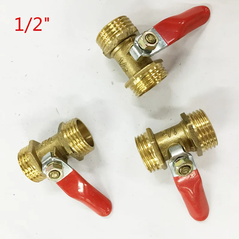 free shipping 2pcs/lot hot sale 1/2&quot-1/2" Double male ball valve external thread brass copper | Обустройство дома