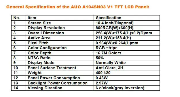 Новые 10.4 дюйма TFT AUO A104SN03 V1 60pin 800x600 плюс VGA AV ЖК-дисплей драйвер контроллера совета Комплект