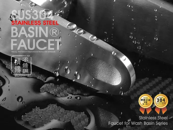 VIBORG Deluxe Solid SUS304 нержавеющая сталь литья Бессвинцовая ванная комната, раковина смеситель кран