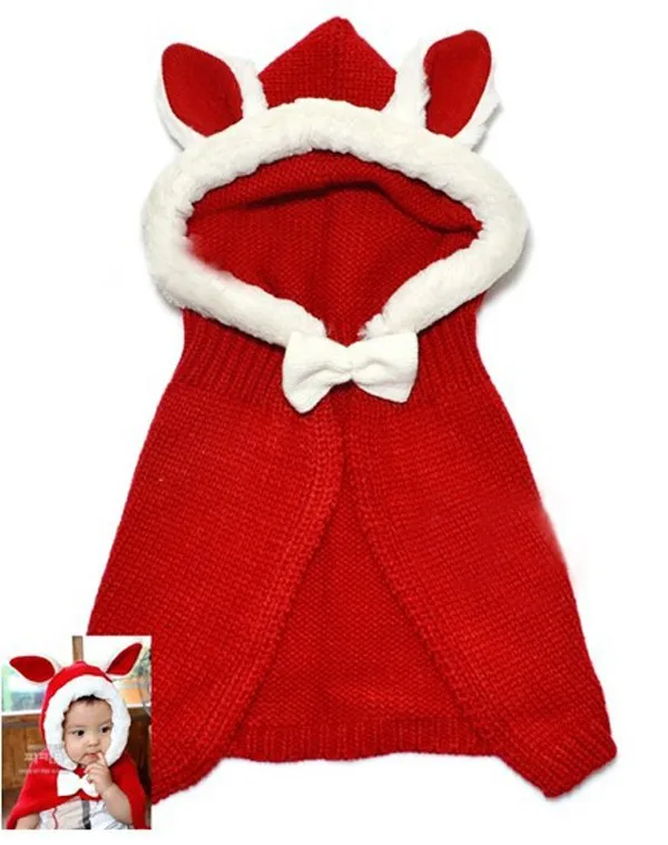 Прекрасный кролик узор Детские Зимние Шапки плащ Симпатичная одежда для маленьких девочек платки и Шарфы для женщин arcylic пончо Infantil Inverno sc5511+ 20