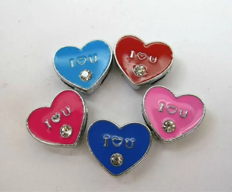 100 шт. 8 мм I Love You слайд Талисманы DIY Талисманы браслет Талисманы