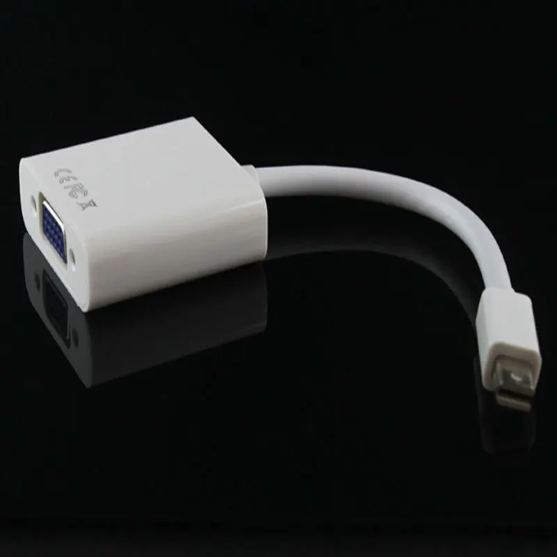 100 шт/партия* Мини DP к VGA 17 мм Thunderbolt мини дисплей порт DP к VGA конвертер кабель адаптер для Apple Macbook Mac Pro Air