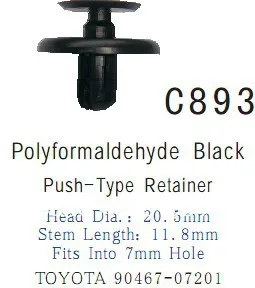Push-type футляр для ретейнера для TOYOTA 90467-07201
