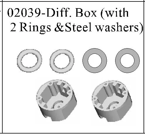 02039 Differential Box HSP 1/10th EP Car Parts 94103/94107/94111/94112