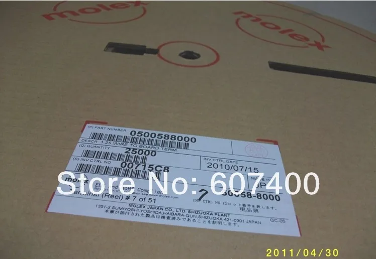0500588000 Конн TERM FEMALE 28-32AWG Олово 50058-8000 MOLEX Разъемы терминал корпус 100% новое и оригинальное часть 500588000