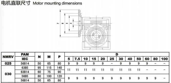 NEMA23 NMRV030 червячный редуктор