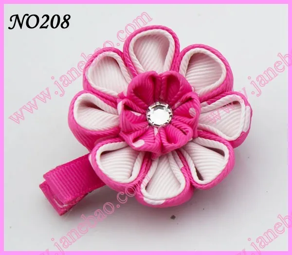 Новые 280 шт. " два слоя Kanzashi цветок заколки моды девушка Bow заколки