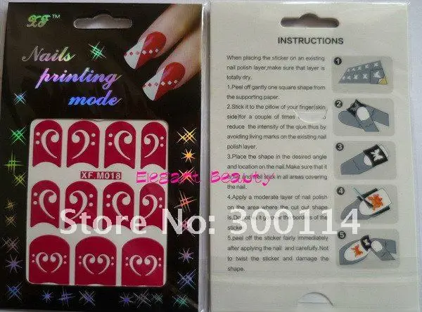 Новое поступление, 48 стилей, дизайн ногтей, французский маникюр, выдалбливают, модель, наклейки для ногтей, 200 упаковок/партия