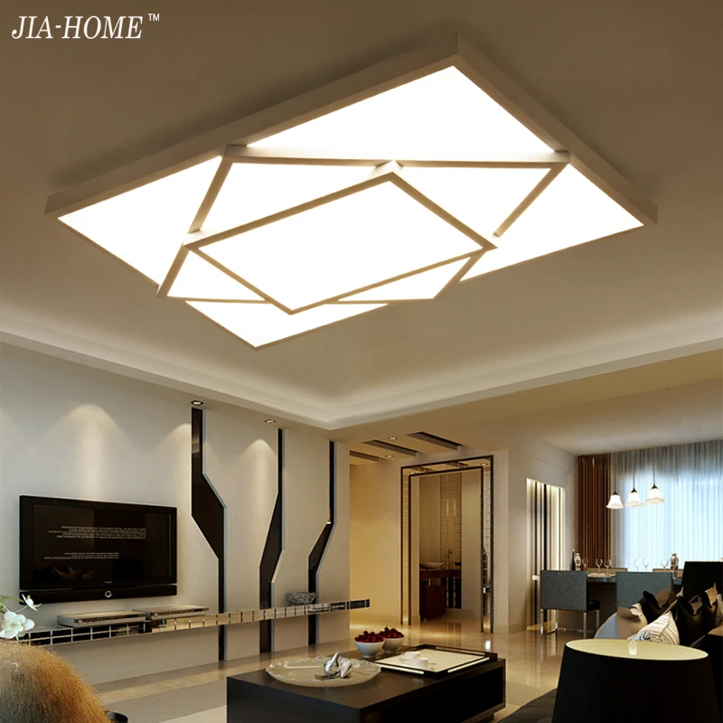 

Surface mounted LED ceiling lights for bedroom living room brightness dimmer black white iron body Mordern home indoor lamp