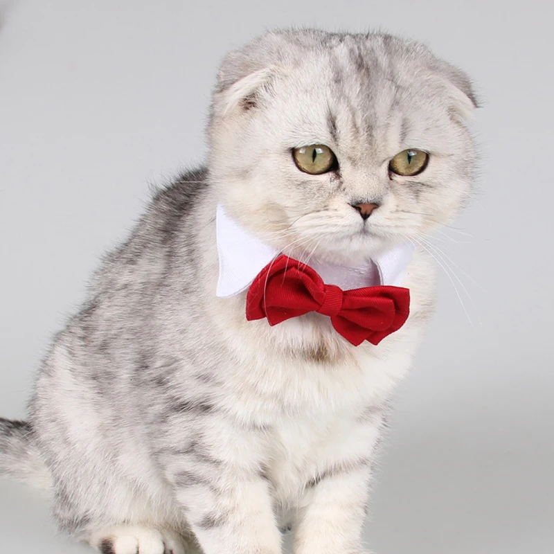 Pet Supplies Cotton Red Bow Tie Dog Cat Lovely Adorable Sweetie Grooming Tie Necktie Wear