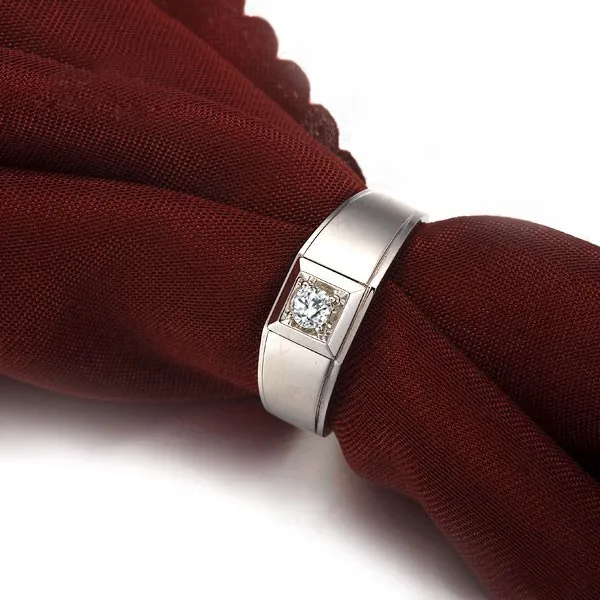 Милое обручальное кольцо GVBORI 0.2ct натуральный бриллиант 18 K Белое Золото Обручальное кольцо для мужчин брендовые ювелирные изделия мужские ювелирные изделия подарок на день Святого Валентина