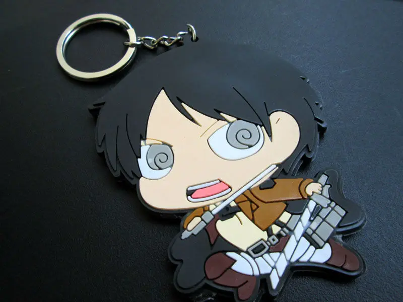 5 шт./лот Shingeki нет Kyojin игрушки атака на Титанов кукла Эрен Mikasa Армин Rivaille брелки
