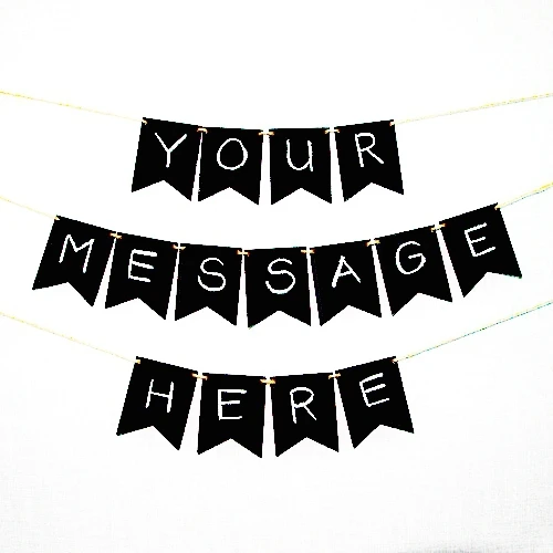 

Long! DIY 5m 16flags Gorgeous Reusable Black Painted Blackboard Chalkboard Flag Pennant Bunting
