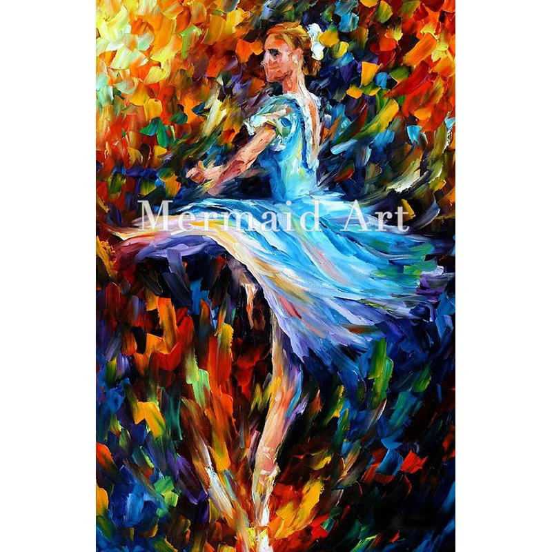 

Hand Painted The Spinning Dancer Oil Painting On Canvas For Abstract Thick Palette Knife Painting Living Room Decor Artwork Fine