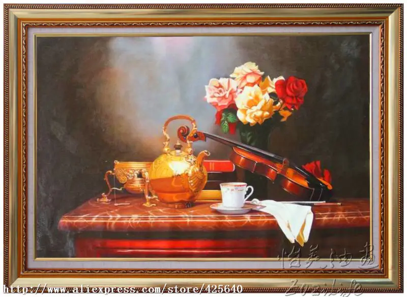 Натюрморт фарфор картина маслом на холсте Высокое качество ручной росписью painting20