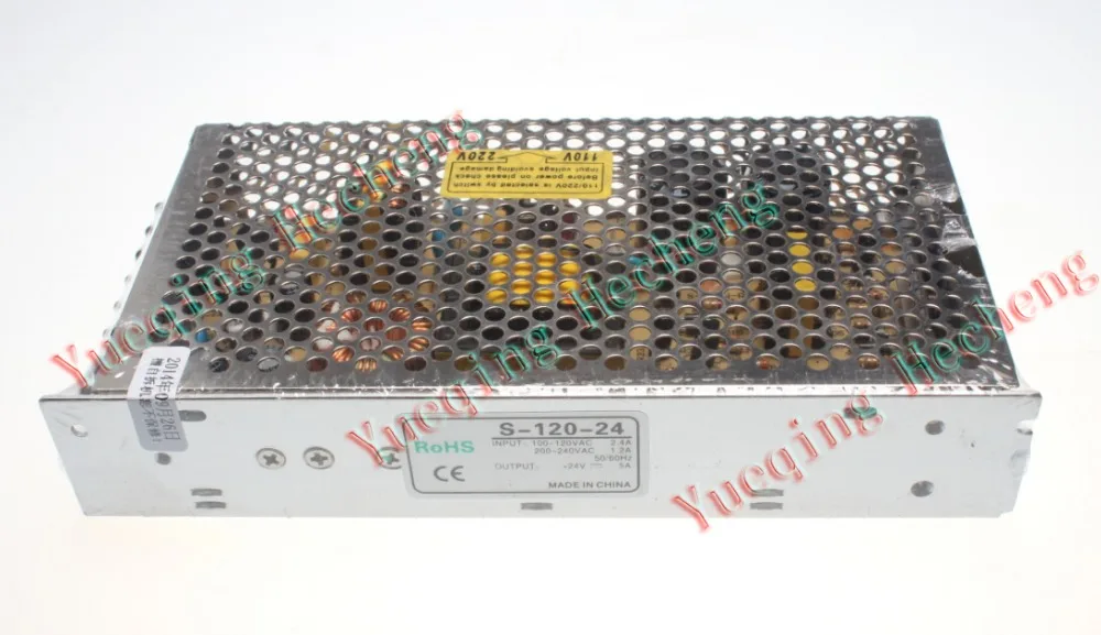 Выход 24VDC 5A 120 W Регулируемый импульсный источник питания S-120-24