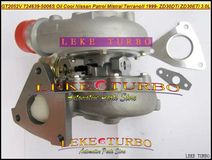 GT2052V 724639-5006S 705954-0015 wind cooled Oil Cooled Turbocharger Turbo For Nissan Patrol MISTRAL Terrano II 1999- ZD30DDTi ZD30ETi 3.0L (6)