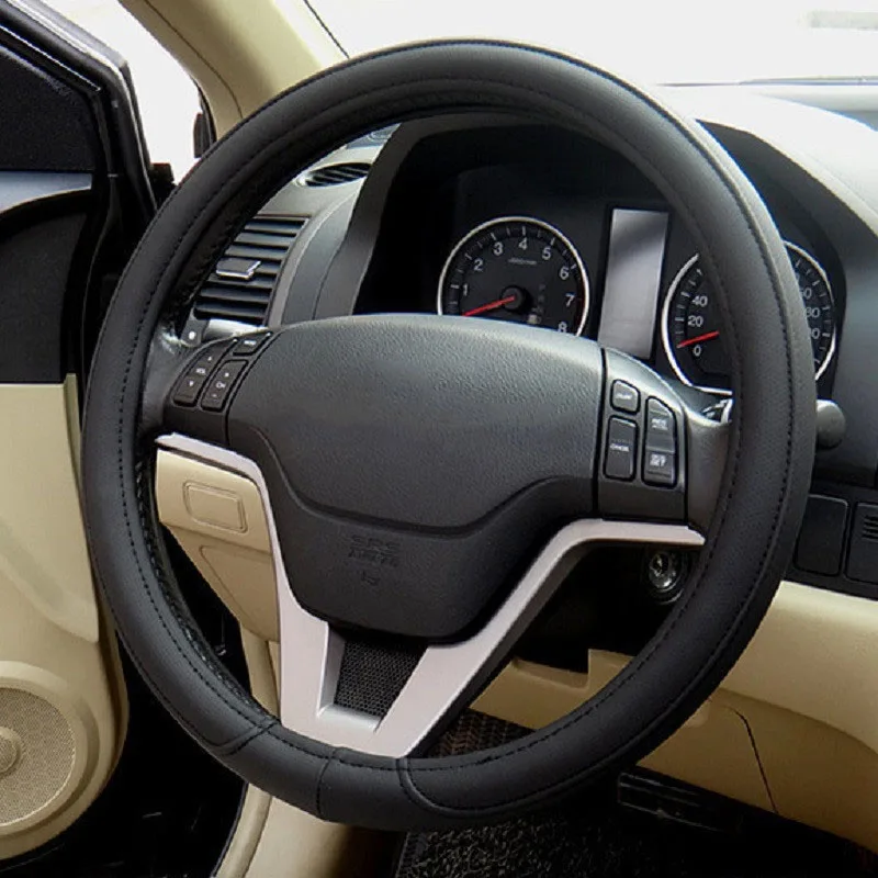 Новых ПУ Крышка Рулевого Колеса Рулевое Колесо концентраторы Для Ford Focus 2 3 Kuga Побег Fiesta Ecosport - Название цвета: Черный