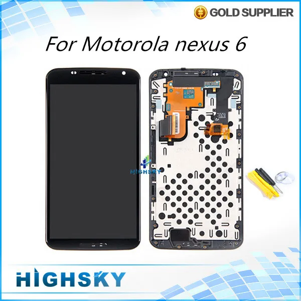 For lcd Motorola nexus 6 XT1100 XT1103 screen lcd display touch digitizer with frame replacement 1
