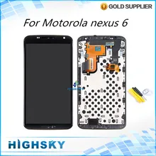 Für lcd Motorola nexus 6 XT1100 XT1103 lcd-display + touch digitizer mit rahmen ersatz 1 stück kostenloser versand