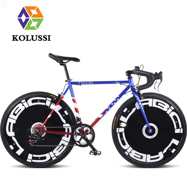 Cheap KOLUSSI Carbon Steel 700CC Women Flag China Racing Bike Road Bicycle 14 Speed Bicicleta Carretera De Estrada Adult Bisiklet