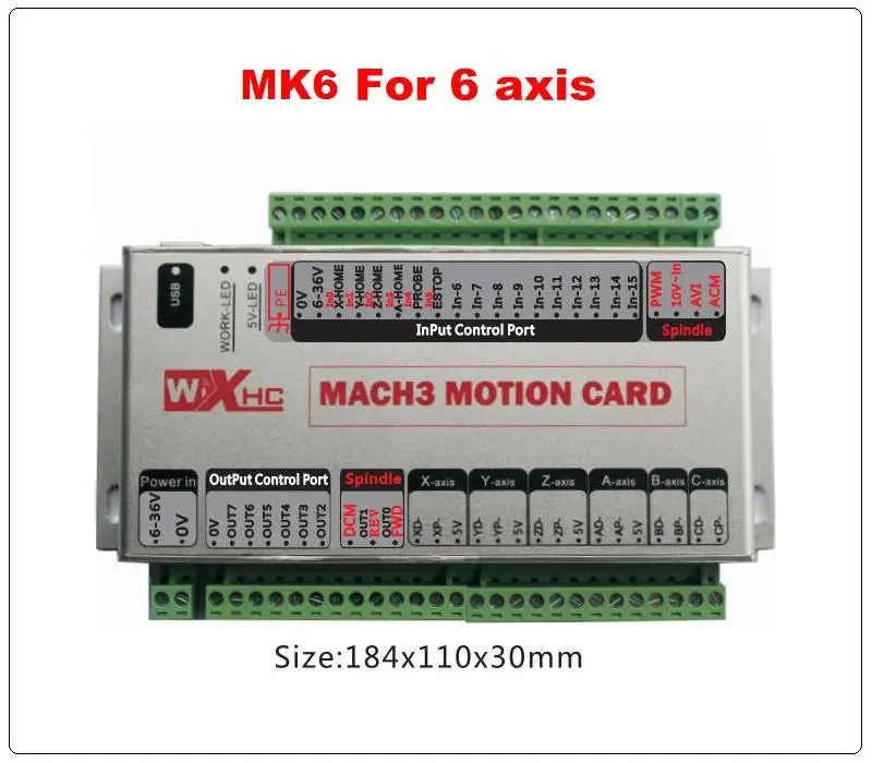 6 оси USB mach3 motion контрольная карта четыре секционная интерфейсная плата для фрезерного станка с ЧПУ