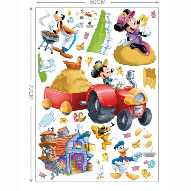 7 Hot Mickey Mouse Minnie mouse wall sticker children room nursery decoration diy adhesive mural removable vinyl wallpaper XY8126 - Цвет: 7